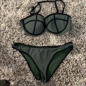 olive/army green bikini set